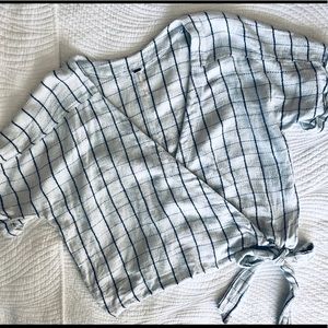 Free people cropped tie linen top